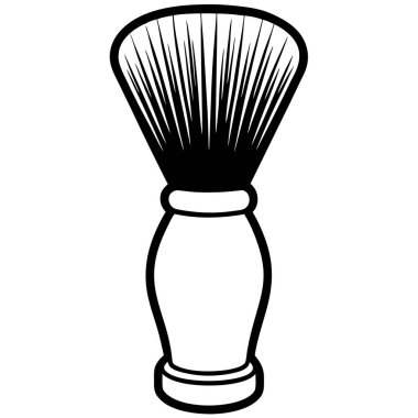 Berber fırçası ikonu. Berber araçları vektör simgesinin düz çizimi