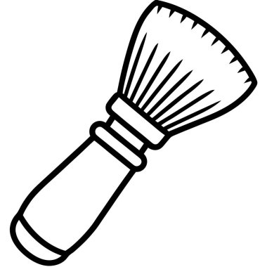 Berber fırçası ikonu. Berber araçları vektör simgesinin düz çizimi