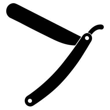 Berber aletleri jilet ikonu. Berber araçları vektör simgesinin düz çizimi