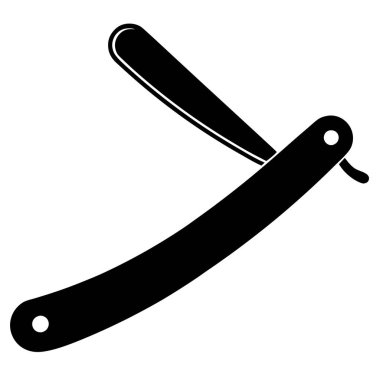 Berber aletleri jilet ikonu. Berber araçları vektör simgesinin düz çizimi