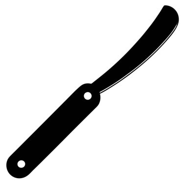 Berber aletleri jilet ikonu. Berber araçları vektör simgesinin düz çizimi