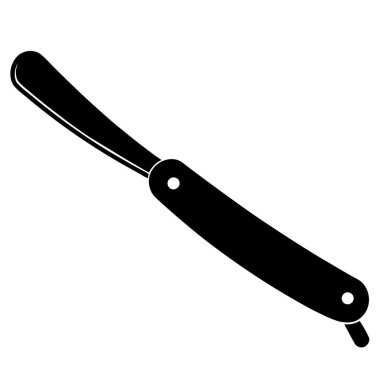 Berber aletleri jilet ikonu. Berber araçları vektör simgesinin düz çizimi