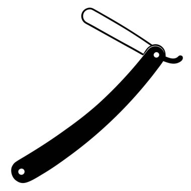 Berber aletleri jilet ikonu. Berber araçları vektör simgesinin düz çizimi