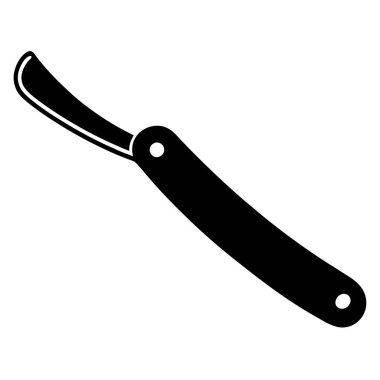 Berber aletleri jilet ikonu. Berber araçları vektör simgesinin düz çizimi