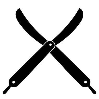 Berber aletleri jilet ikonu. Berber araçları vektör simgesinin düz çizimi