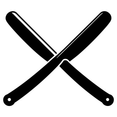 Berber aletleri jilet ikonu. Berber araçları vektör simgesinin düz çizimi