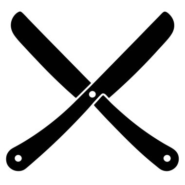 Berber aletleri jilet ikonu. Berber araçları vektör simgesinin düz çizimi