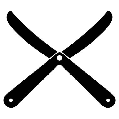 Berber aletleri jilet ikonu. Berber araçları vektör simgesinin düz çizimi