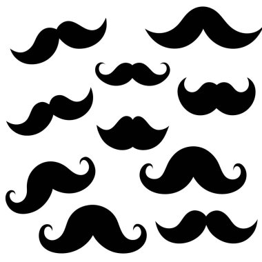 vektör bıyığı beyaz arkaplanda izole edildi.