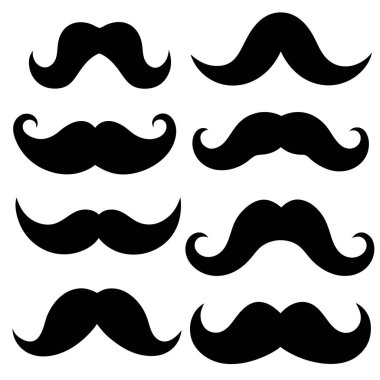 Bıyık seti, siyah ve beyaz