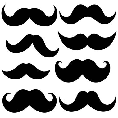 Vektör bıyık ayarlandı. bıyık silueti
