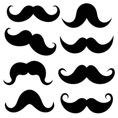 bıyık simgelerinin vektör kümesi.