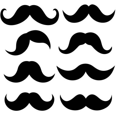 Bıyık simgesini ayarla. vektör illüstrasyonu