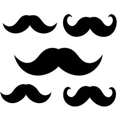 vektör kümesi siyah ve beyaz bıyık
