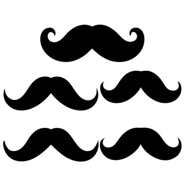 Bıyık ikonu. Bıyık vektörünün basit gösterimi