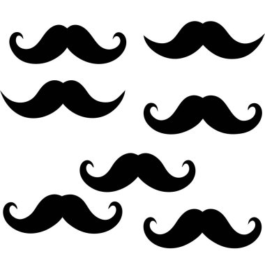 Vektör bıyık set.
