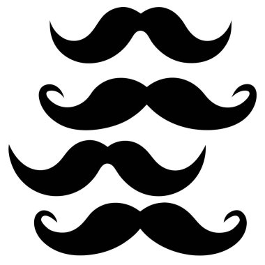 Beyaz arkaplanda izole edilmiş bıyık simgesi vektörü