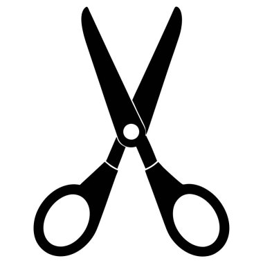 Makas ikon vektörü. makasın düz çizimi