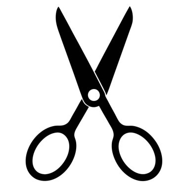 Makas simgesi. siyah renk tasarımı. vektör illüstrasyonu.