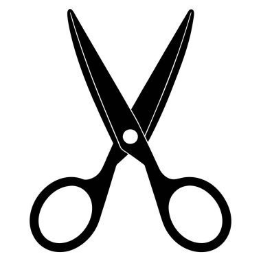 Makas simgesi. Makas vektörünün basit illüstrasyonu