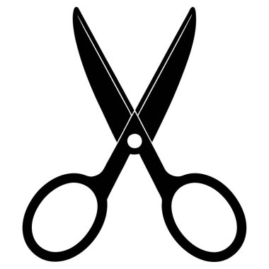 Makas simgesi beyaz arka plan üzerinde. Vektör çizim.