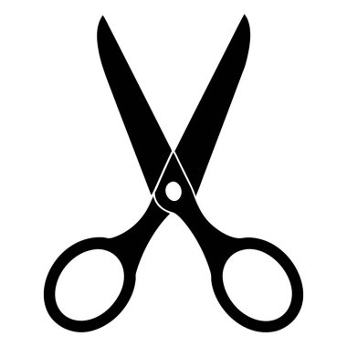 Makas simgesi. Makas vektörünün basit illüstrasyonu