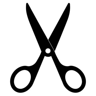 Makas simgesi. Web tasarımı için makas simgesinin basit vektör illüstrasyonu