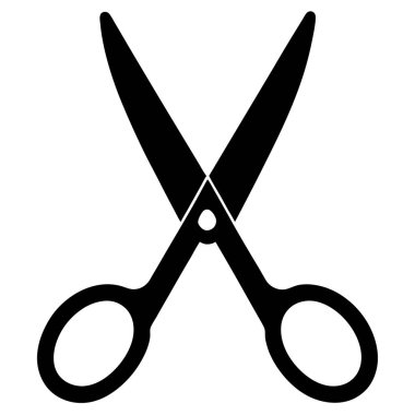 Beyaz arkaplanda makas simgesi