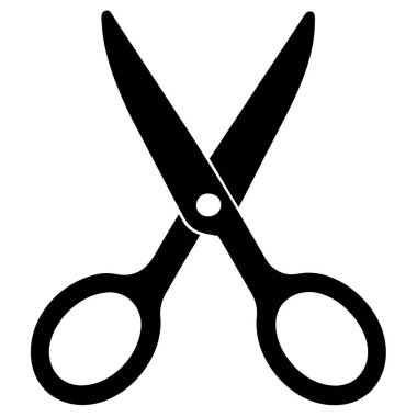 Beyaz arkaplanda makas simgesi