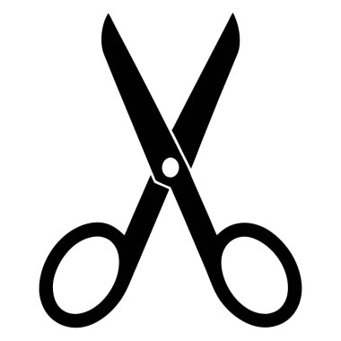 Saç makas simgesini katı biçimde kes