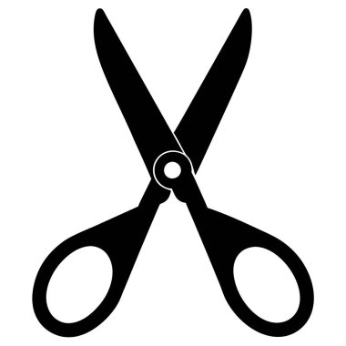 Beyaz arkaplanda izole edilmiş makas simgesi vektörü