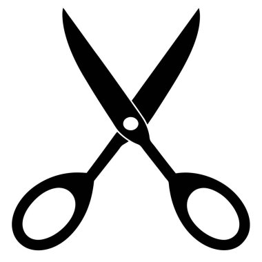 Makas simgesi, vektör illüstrasyonu