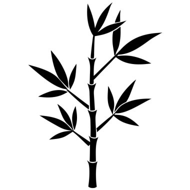 Beyaz arka planda yaprak silueti olan ağaç. vektör illüstrasyonu.