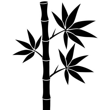 Bambu ağacı silueti, vektör çizimi