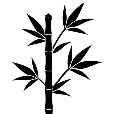 Yapraklı bambu ağacı vektör illüstrasyon tasarımı