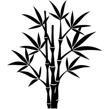 Bambu ağacı simgesi, siyah stil