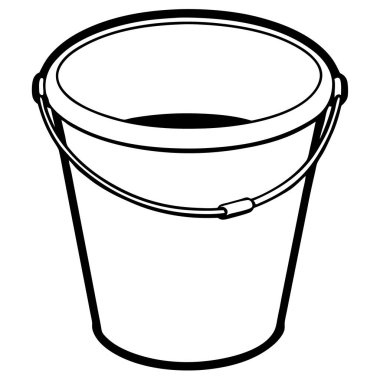 Saplı kova, beyaz arkaplanda izole.