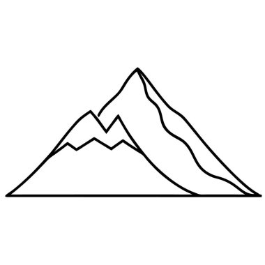 Dağ ikonu. Dağ vektörünün özet çizimi