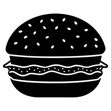 Hamburger ikonu vektör illüstrasyonu