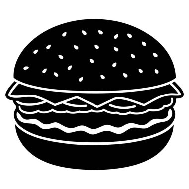 Hamburger ikonu vektör illüstrasyonu