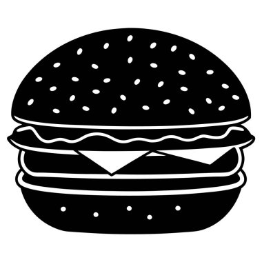 Hamburger ikonu vektör illüstrasyonu