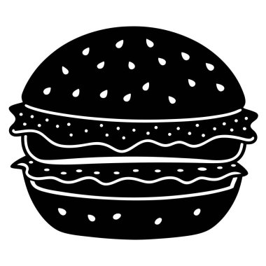 Hamburger ikonu vektör illüstrasyonu