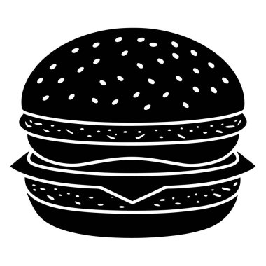 Hamburger ikonu vektör illüstrasyonu