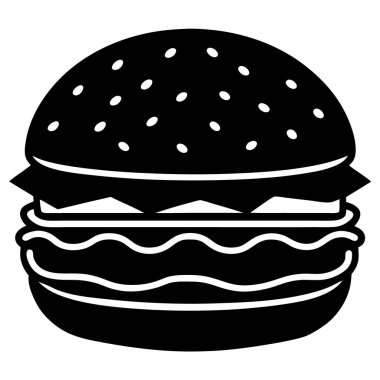 Hamburger ikonu vektör illüstrasyonu