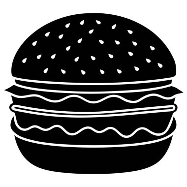 Hamburger ikonu vektör illüstrasyonu