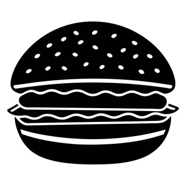 Hamburger ikonu vektör illüstrasyonu