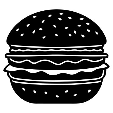 Hamburger ikonu vektör illüstrasyonu