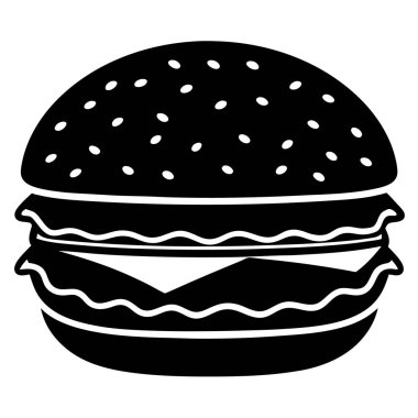 Hamburger ikonu vektör illüstrasyonu