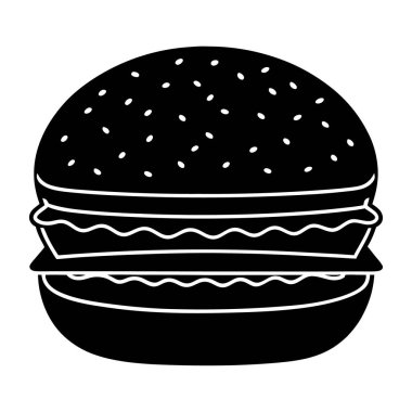 Hamburger ikonu vektör illüstrasyonu