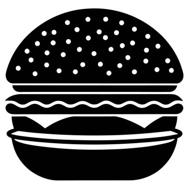 Hamburger ikonu vektör illüstrasyonu